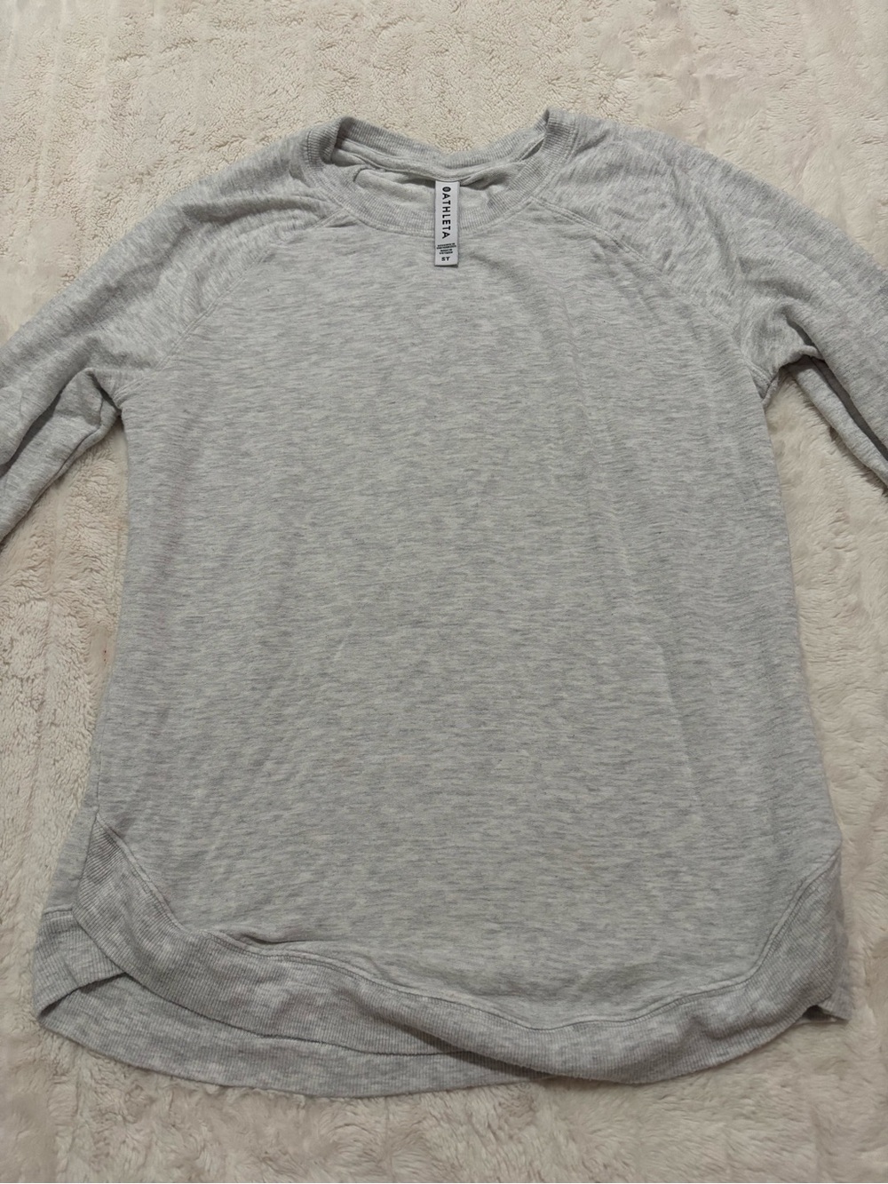 Athleta Heather Gray Long Sleeve Crew Sweatshirt